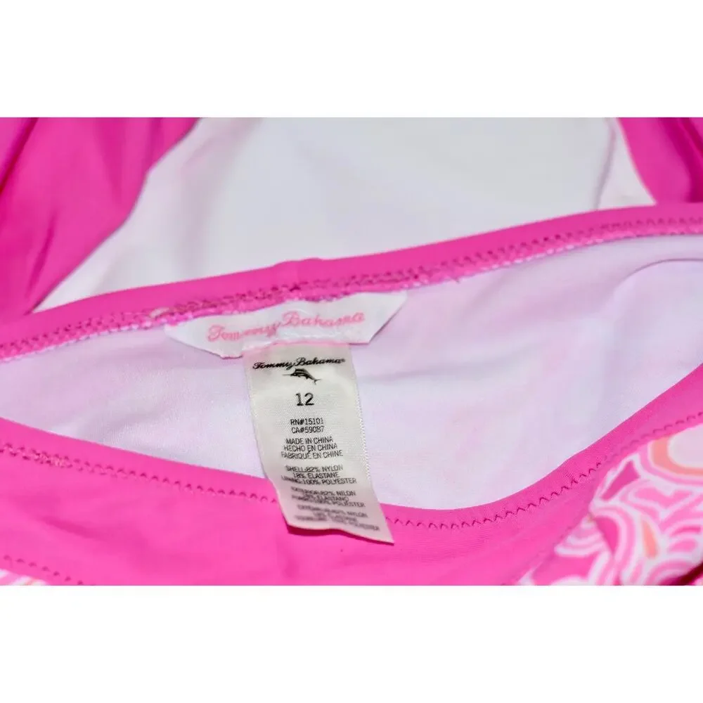 Tommy Bahama Girls Swimsuit Long Sleeve Rashguard Boy Shorts 2pc Size 12 NWT!